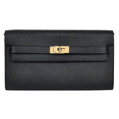愛馬仕 Hermès Kelly to go 長夾肩背包 KLG B刻 黑KELLY TO GO 原廠盒子/購買證明影本