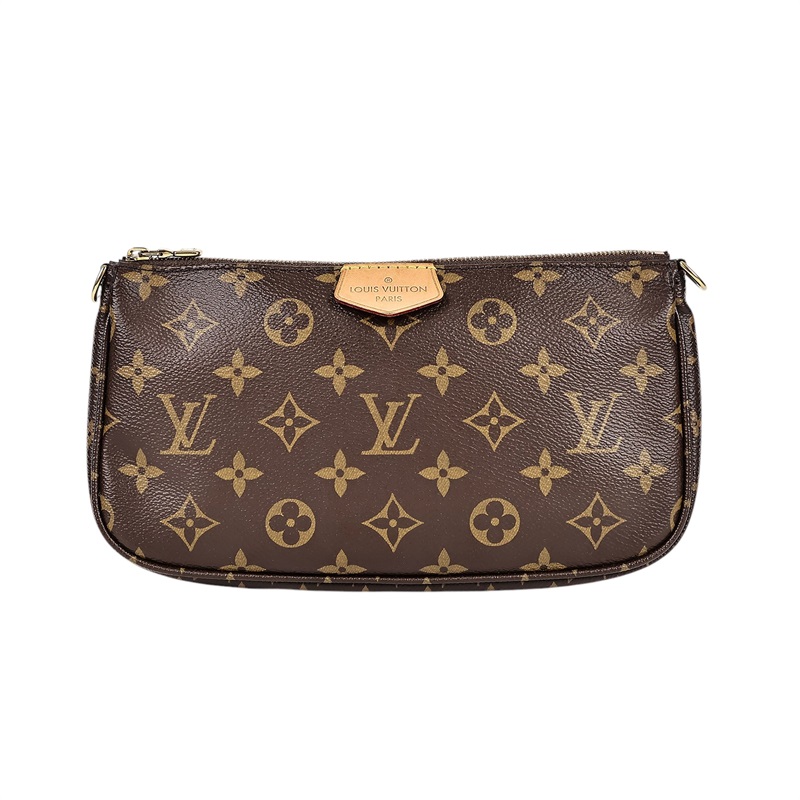 路易威登 LOUIS VUITTON Multi Pochette Accessoires 淺粉 三合一 肩背 方包 M44840 晶片款  原廠盒子/防塵袋