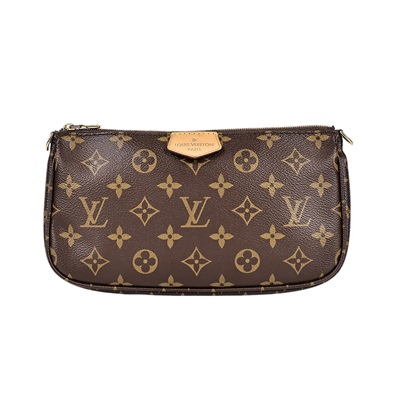 路易威登 LOUIS VUITTON Multi Pochette Accessoires 淺粉 三合一 肩背 方包 M44840 晶片款  原廠盒子/防塵袋
