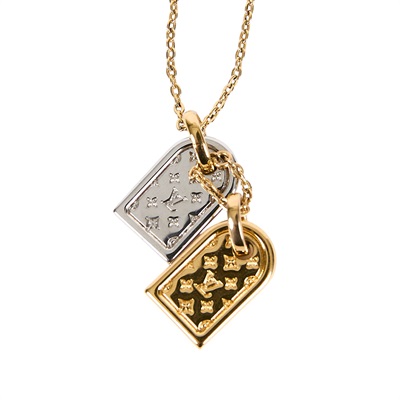 路易威登 LOUIS VUITTON Nanogram 項鏈 M63141 原花雙色吊墜鎖骨項鍊(金銀) 原廠盒子/防塵袋/購買證明