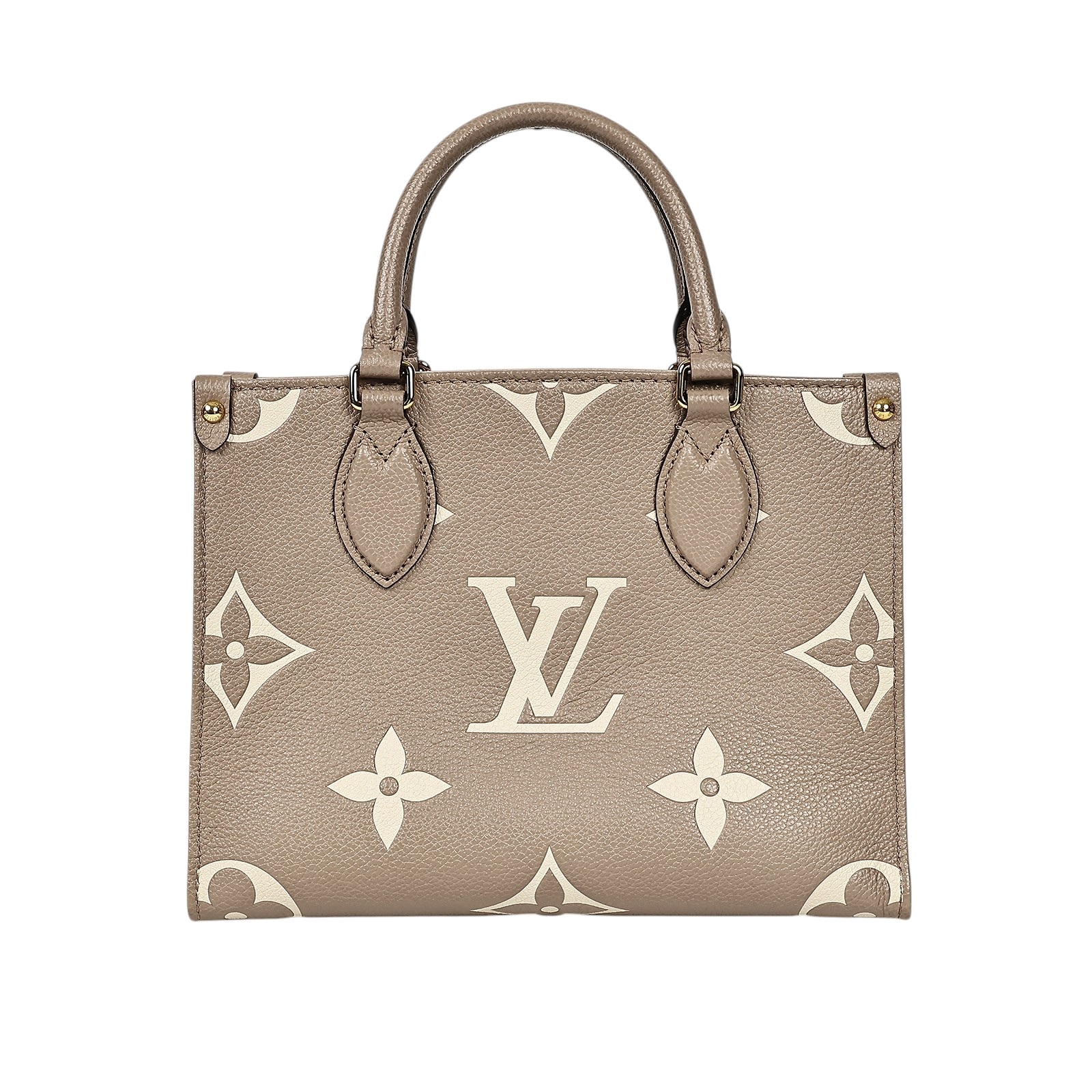 路易威登 LOUIS VUITTON OnTheGo PM 手提 肩背包 雙色 斑鳩米色 奶油色  M45779 晶片款  防塵袋/背帶