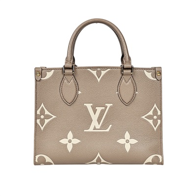 路易威登 LOUIS VUITTON OnTheGo PM 手提 肩背包 雙色 斑鳩米色 奶油色  M45779 晶片款  防塵袋/背帶
