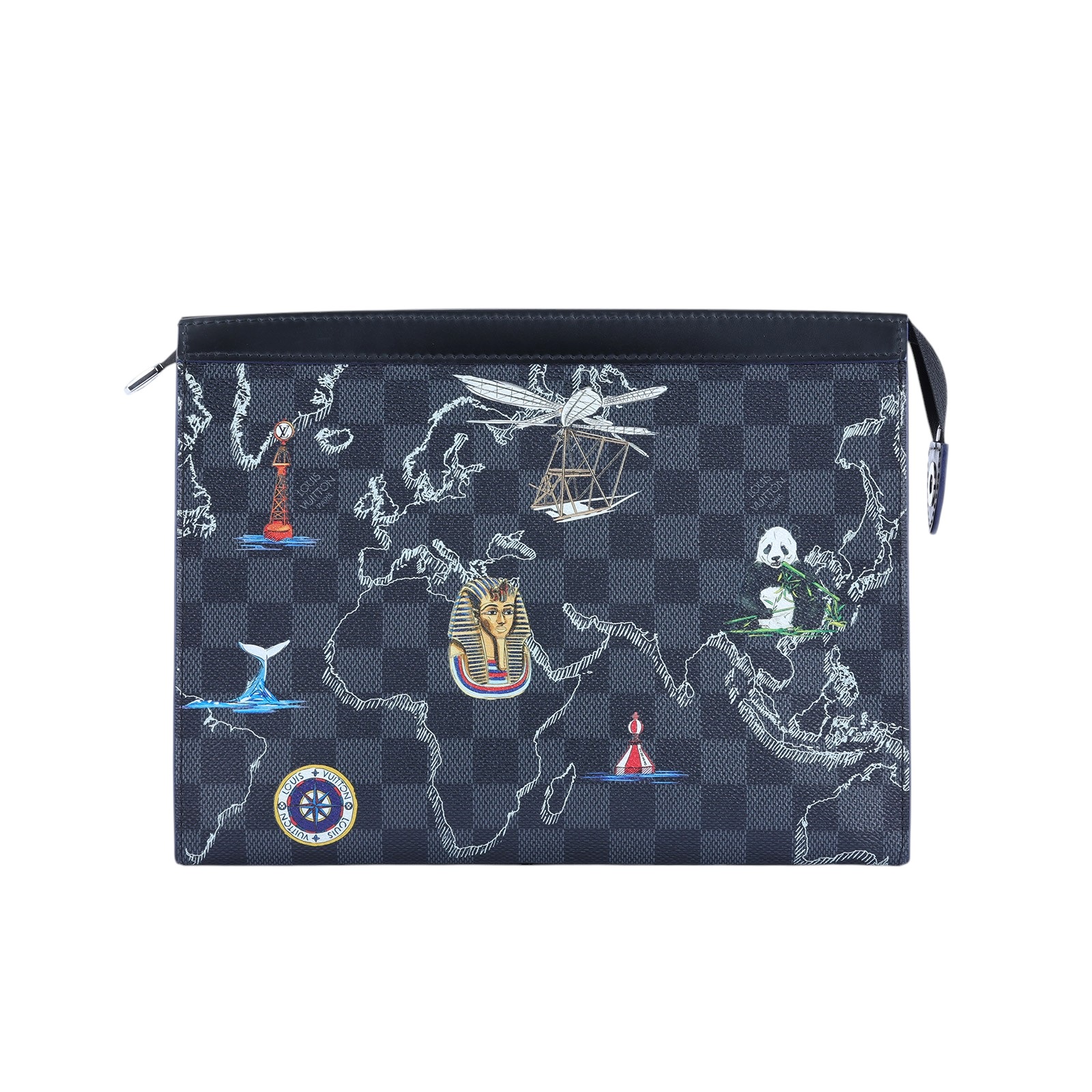 路易威登 LOUIS VUITTON Pochette Voyage MM 棋盤格 手拿包 N40205  原廠盒子/防塵袋/購買證明