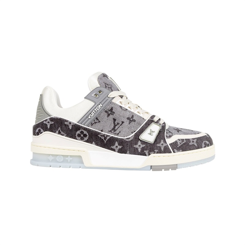 路易威登 LOUIS VUITTON LV Trainer 運動鞋 1ADHIL 灰牛仔原花Trainer鞋 原廠盒子/防塵袋/購買證明影本