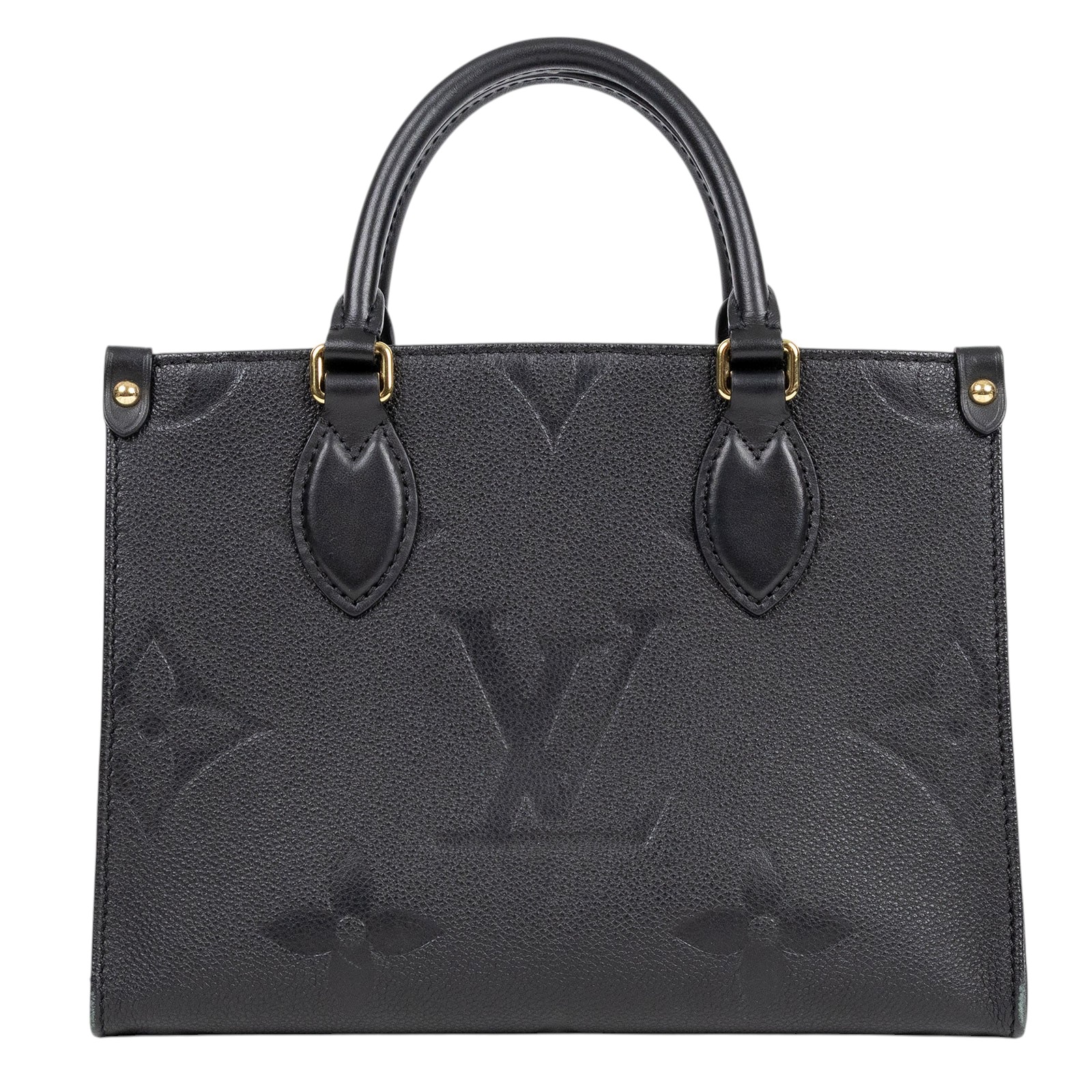 路易威登 LOUIS VUITTON OnTheGo PM 手提 肩背包 黑色 M45653 晶片款 黑原花壓紋ON THE GO PM 原廠盒子/防塵袋