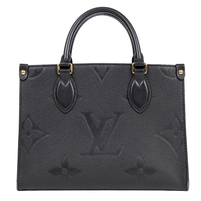 路易威登 LOUIS VUITTON OnTheGo PM 手提 肩背包 黑色 M45653 晶片款 黑原花壓紋ON THE GO PM 原廠盒子/防塵袋