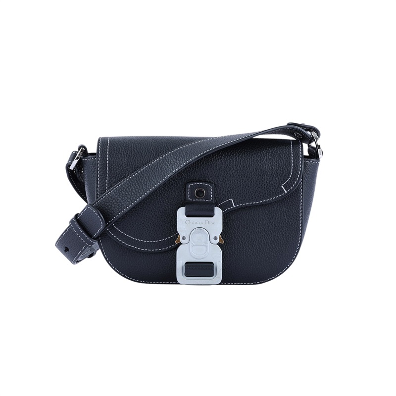 迪奧 CHRISTIAN DIOR Saddle 迷你 翻蓋 郵差包 2ADCA435YKK 黑Saddle迷你翻蓋郵差包 原廠盒子/防塵袋/購買證明