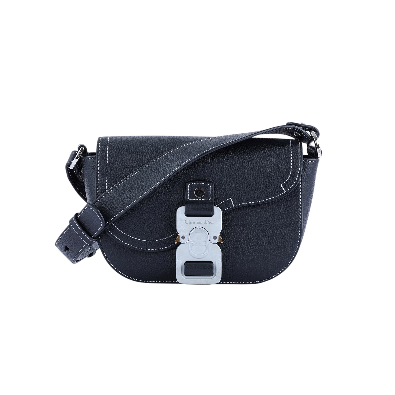 迪奧 CHRISTIAN DIOR Saddle 迷你 翻蓋 郵差包 2ADCA435YKK 黑Saddle迷你翻蓋郵差包 原廠盒子/防塵袋/購買證明