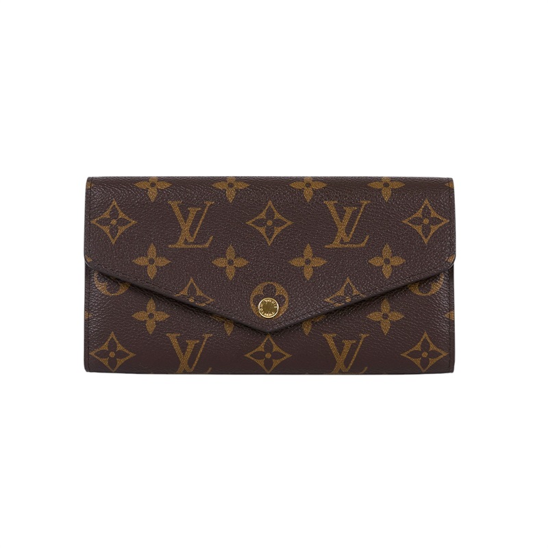 路易威登 LOUIS VUITTON Sarah 錢包 口蓋長夾 芭蕾粉色 M62235 晶片款 棕原花SARAH釦式長夾 防塵袋/原廠盒子