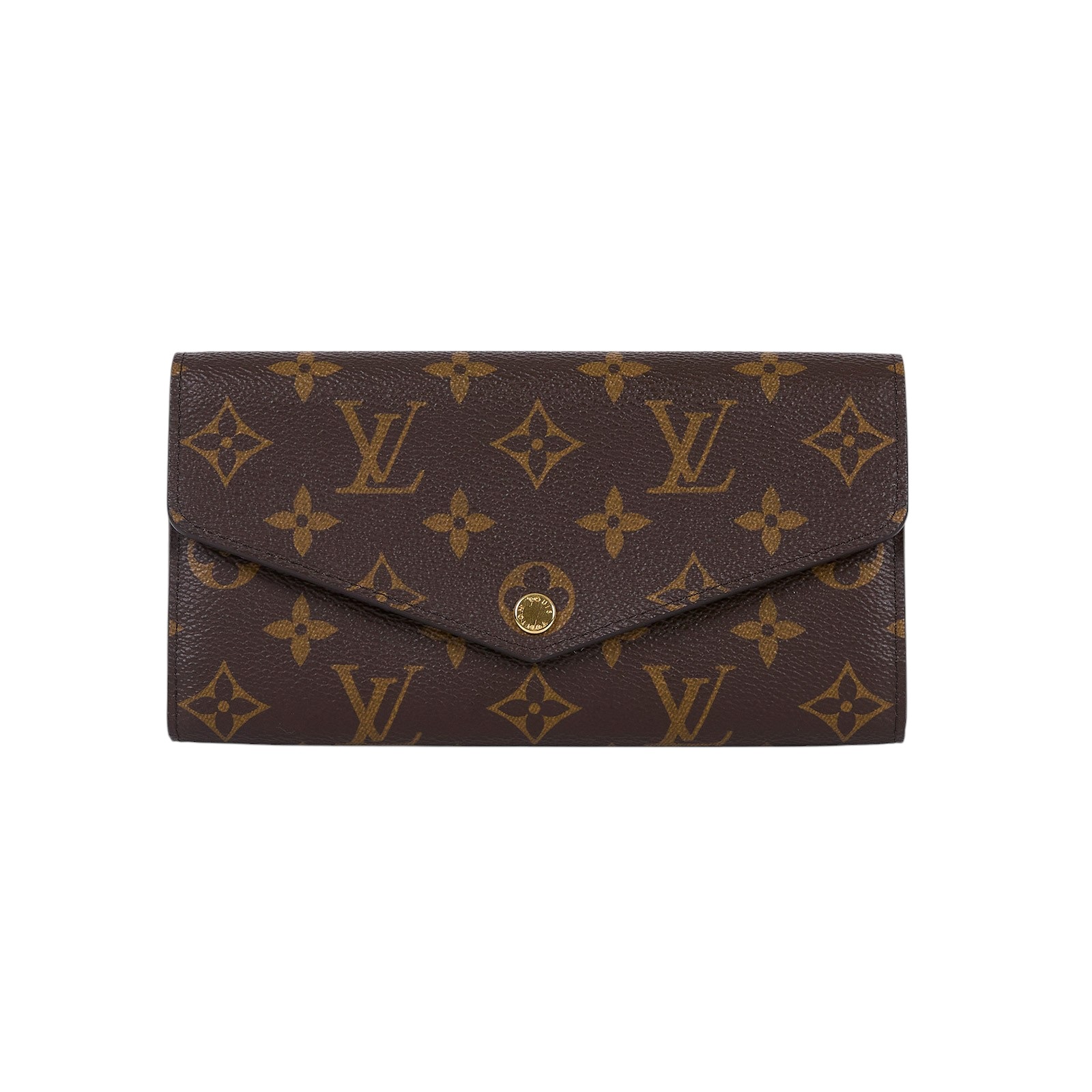 路易威登 LOUIS VUITTON Sarah 錢包 口蓋長夾 芭蕾粉色 M62235 晶片款 棕原花SARAH釦式長夾 防塵袋/原廠盒子