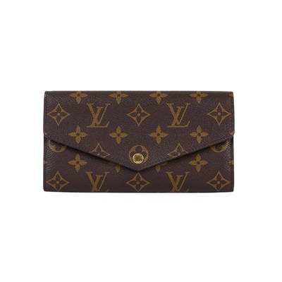路易威登 LOUIS VUITTON Sarah 錢包 口蓋長夾 芭蕾粉色 M62235 晶片款 棕原花SARAH釦式長夾 防塵袋/原廠盒子
