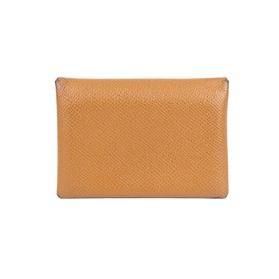 愛馬仕 Hermès Calvi Duo 卡包 CALD Z刻 金棕CALVI DUO 原廠盒子