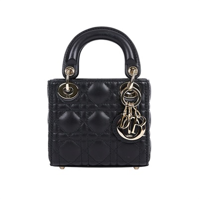 迪奧 CHRISTIAN DIOR Lady Dior 微型包 手提 肩背包 S0856ONGE 黑LADY DIOR MICRO 原廠盒子/防塵袋/保證卡