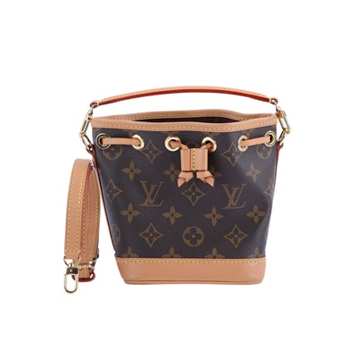 路易威登 LOUIS VUITTON Nano Noé 原花 束口水桶包 M81266 晶片款 棕原花Nano Noé水桶包 背帶2/日本購買證明