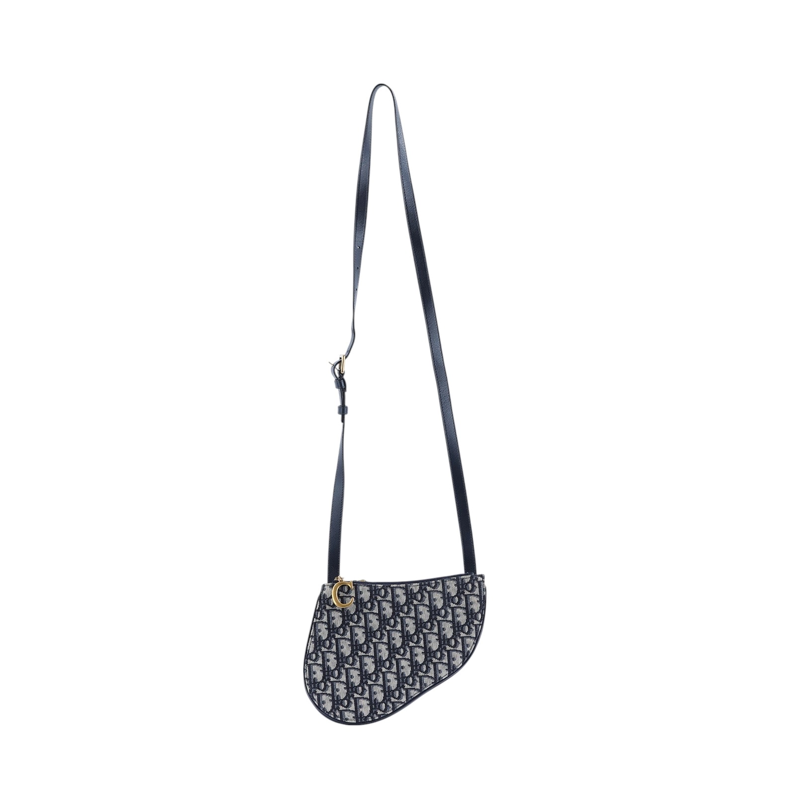 迪奧 CHRISTIAN DIOR Scarab 馬鞍包  藍老花Oblique Saddle三層馬鞍包 無附屬品