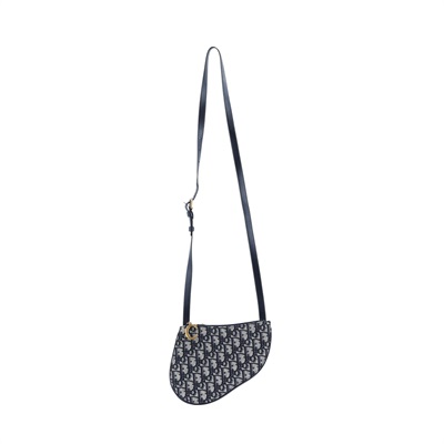 迪奧 CHRISTIAN DIOR Scarab 馬鞍包  藍老花Oblique Saddle三層馬鞍包 無附屬品