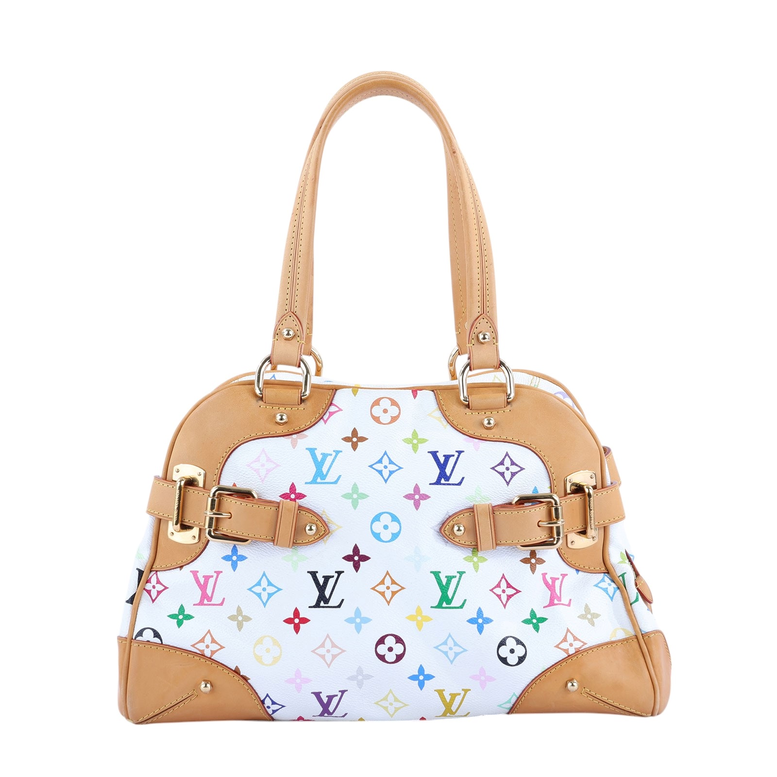 路易威登 LOUIS VUITTON LV x TM 村上隆聯名 Claudia Multicolore 保齡球包 M40193 白村上隆三彩保齡球包 防塵袋