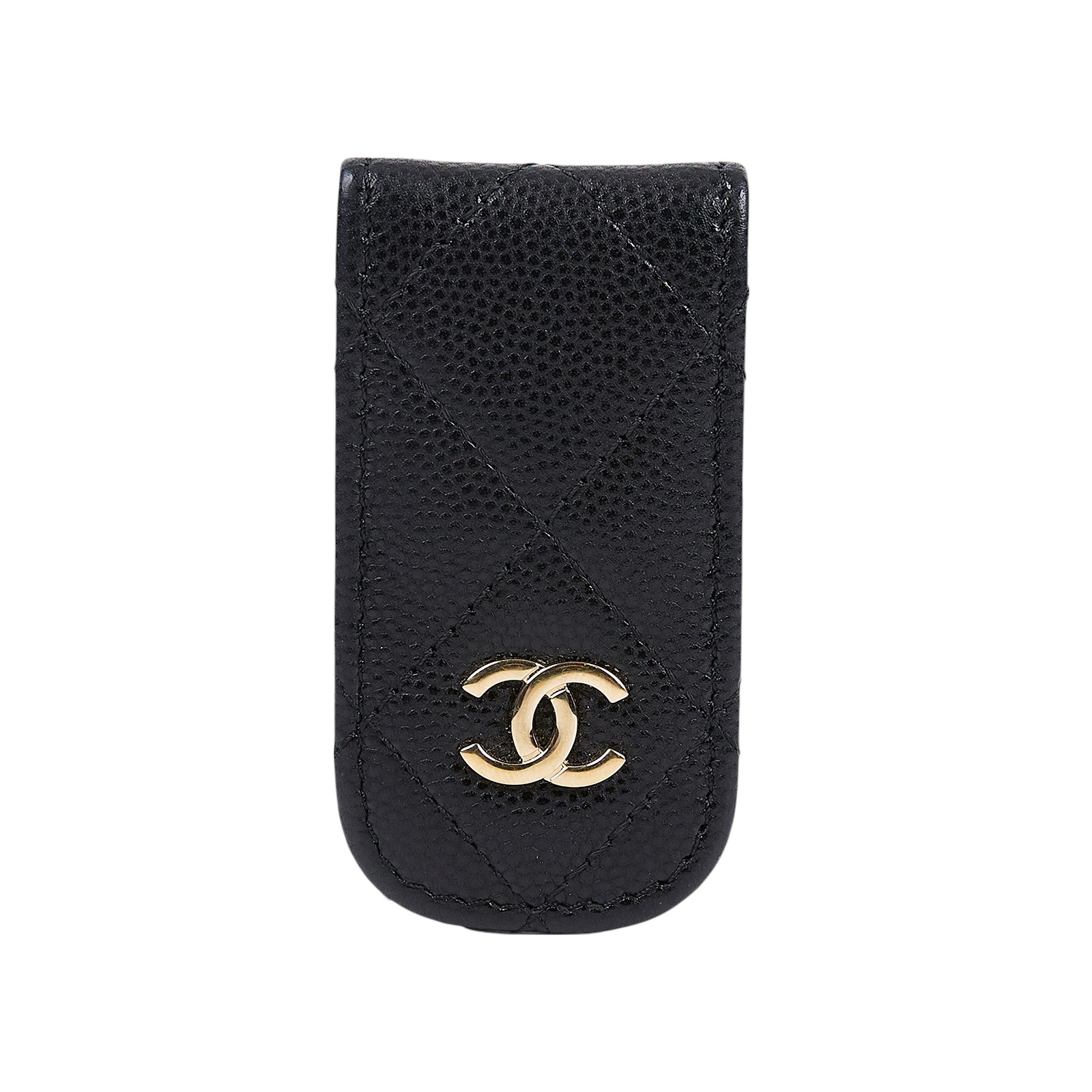 香奈兒 CHANEL 錢包 鈔票夾 A80801 27開黑金荔枝鈔票夾 無附屬品