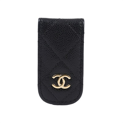 香奈兒 CHANEL 錢包 鈔票夾 A80801 27開黑金荔枝鈔票夾 無附屬品