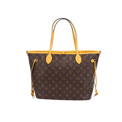 路易威登 LOUIS VUITTON 新款雙面設計 Neverfull Bandoulière Inside Out MM 芥末黃色 M12779 晶片款  原廠盒子/防塵袋/購買證明影本/背帶