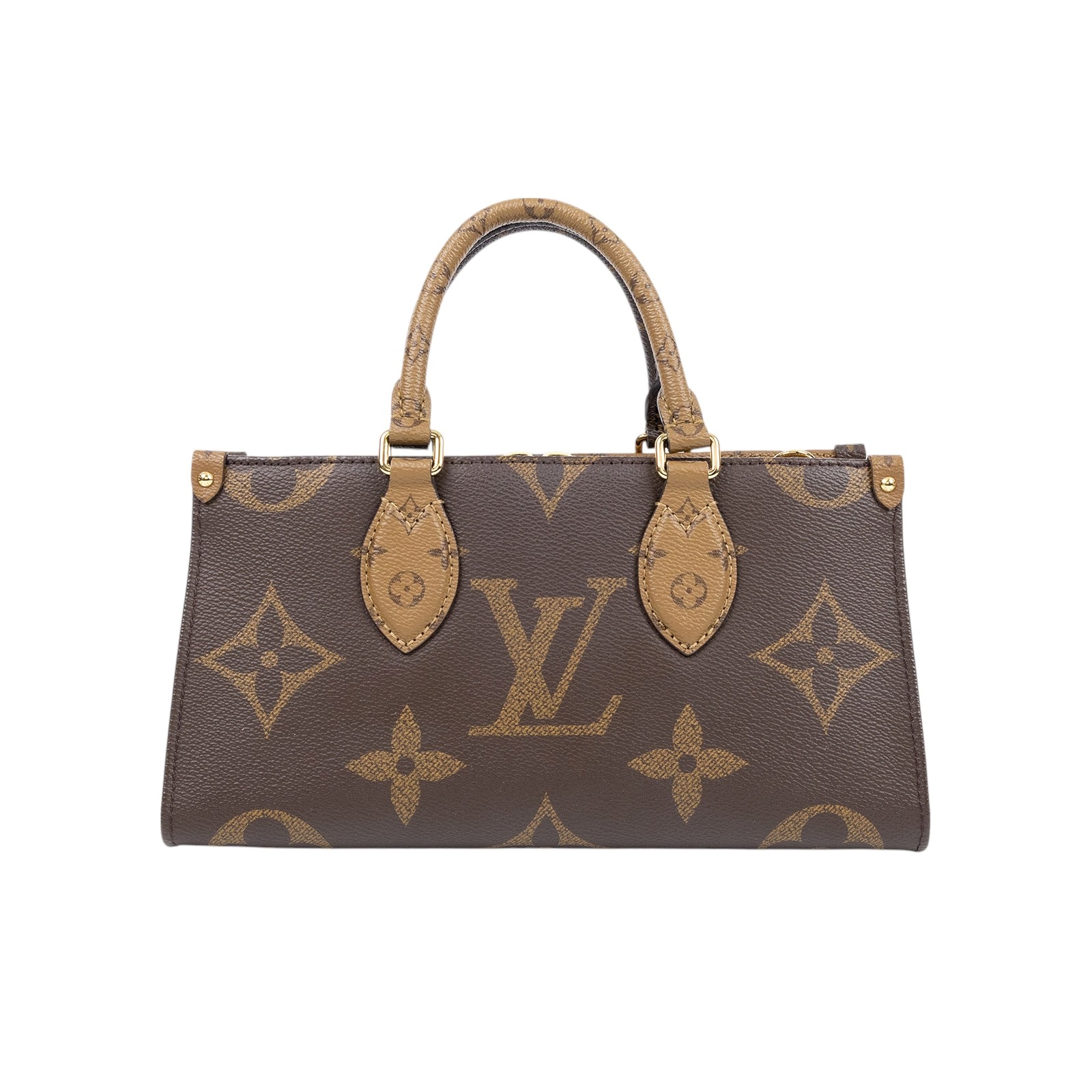 路易威登 LOUIS VUITTON OnTheGo East West 皮革飾邊 經典帆布 手提 斜背包 M46653 晶片款  原廠盒子/防塵袋/購買證明/背帶/內袋