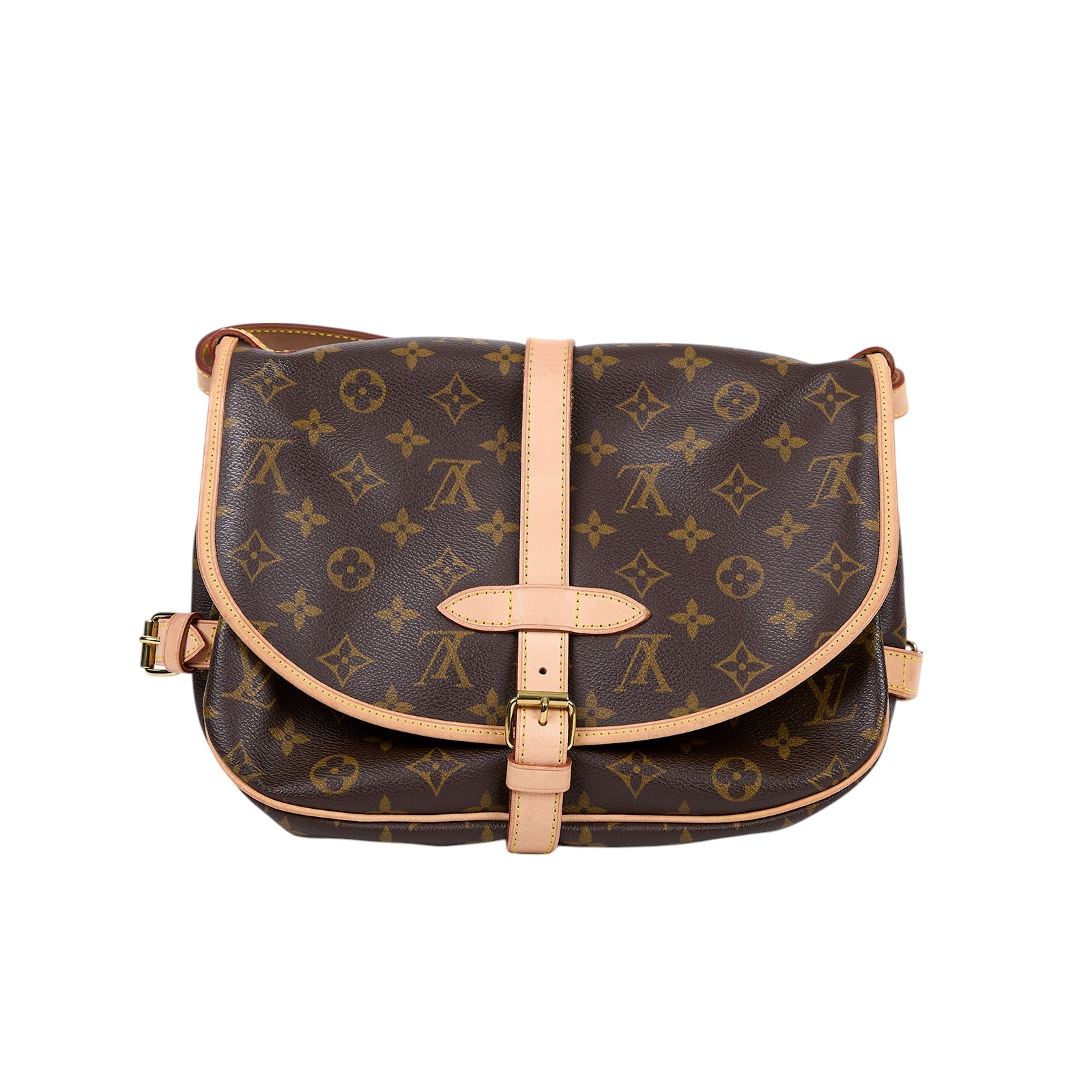 路易威登 LOUIS VUITTON Saumur 30 馬鞍包 M42256 棕原花馬鞍包 防塵袋