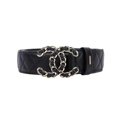 香奈兒 CHANEL 19 腰帶 A73463_80 黑19皮帶 原廠盒子/防塵袋/購買證明