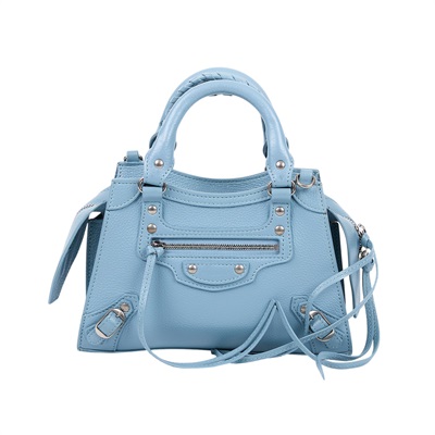 巴黎世家 BALENCIAGA Neo Calassic 迷你 機車包 63852415Y4Y 藍Neo City 牛皮迷你機車包 防塵袋