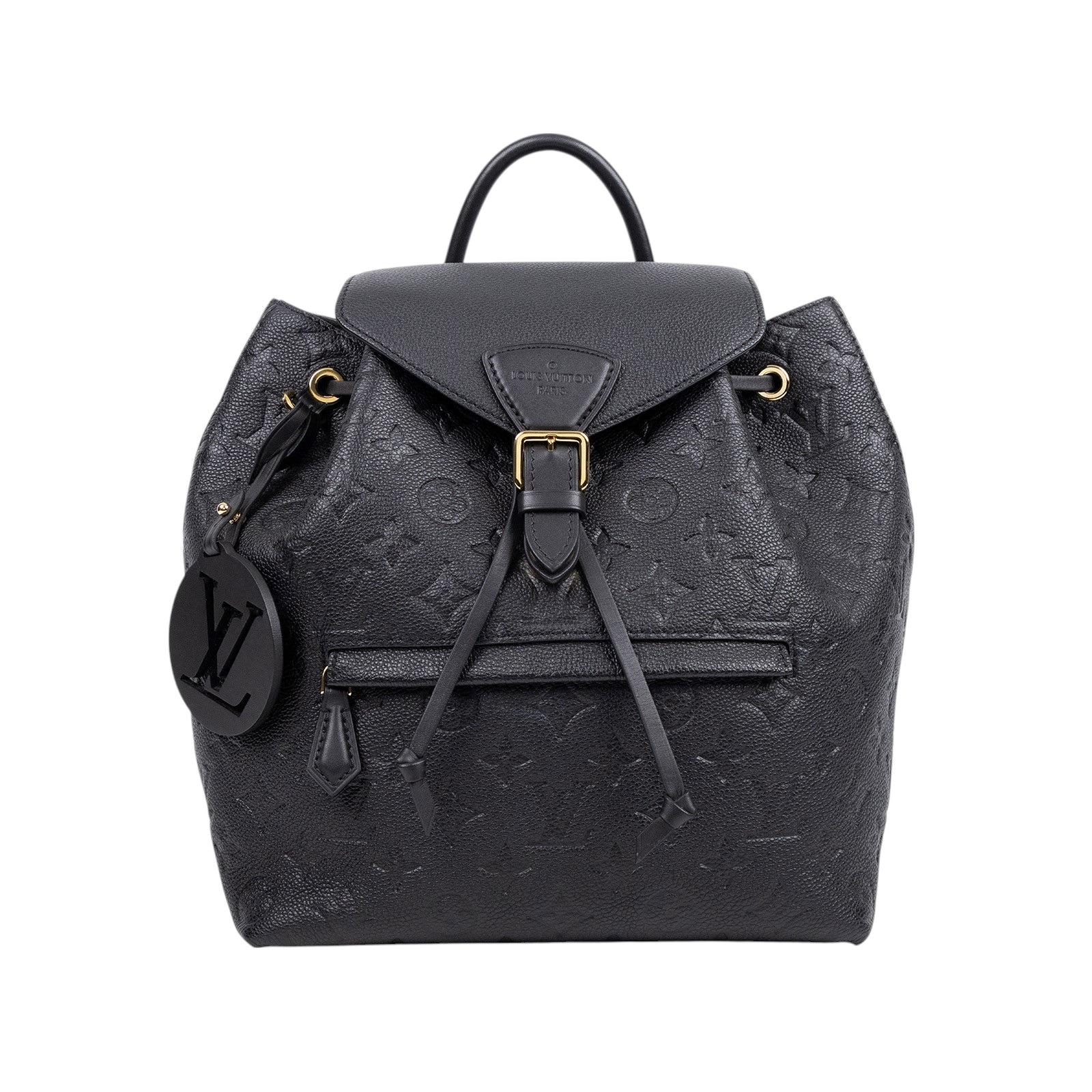 路易威登 LOUIS VUITTON Montsouris 雙肩 後背包 M45205 晶片款 黑MONTSOURIS壓花皮革後背包 防塵袋