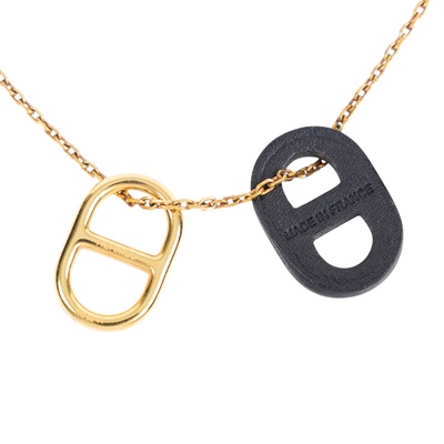 愛馬仕 Hermès OMaillon Chaine dAncre 吊墜 H079528CD18  玫瑰金OMAILLON豬鼻項鍊 原廠盒子
