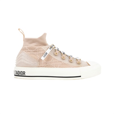 迪奧 CHRISTIAN DIOR Walkn 運動鞋 KCK276NKR_37 玫瑰色帆布高筒球鞋 原廠盒子