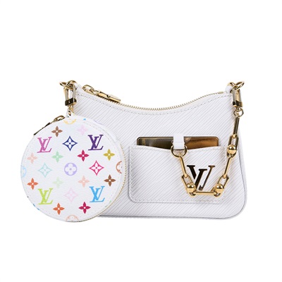 路易威登 LOUIS VUITTON LV x TM 村上隆聯名 Marellini 手提包 白色 M13100 晶片款  原廠盒子/防塵袋