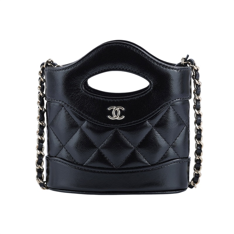 香奈兒 CHANEL CC Logo 31包 菱格紋 鍊帶 肩背 手提包 AP3924 晶片款 黑牛荔枝淡金31包mini 原廠盒子/防塵袋/購買證明影本