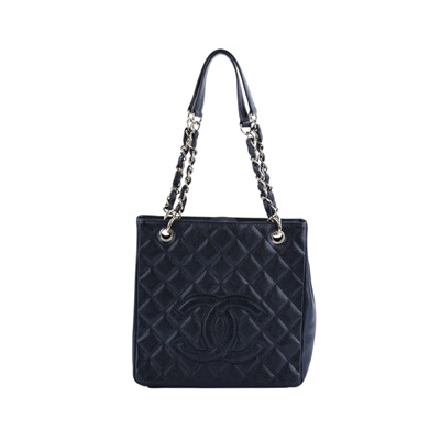 香奈兒 CHANEL PST Petite Shopping Tote CC Logo 菱格 荔枝紋 肩背 托特包 A20994 8開黑金荔枝PST托特包 防塵袋/保證卡