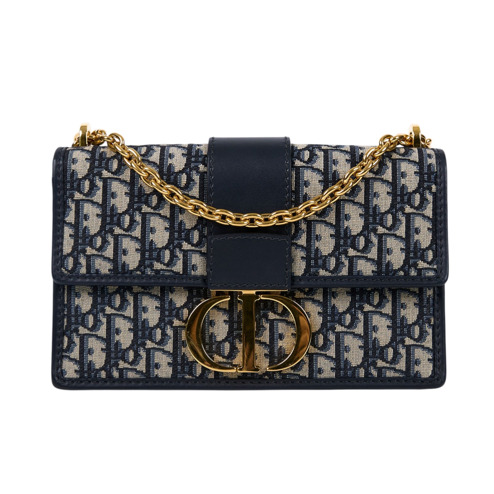 迪奧 CHRISTIAN DIOR 30 Montaigne 鏈帶 肩背手提包 藍色 M9208UTZQ 藍蒙田30鍊帶款 無附屬品
