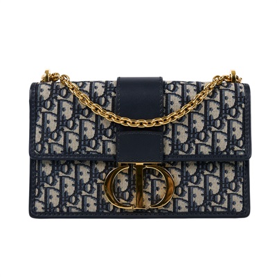 迪奧 CHRISTIAN DIOR 30 Montaigne 鏈帶 肩背手提包 藍色 M9208UTZQ 藍蒙田30鍊帶款 無附屬品