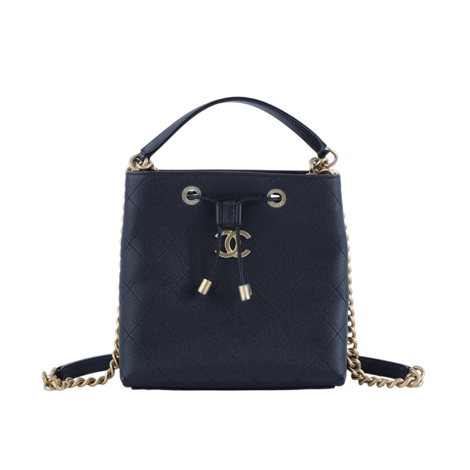 香奈兒 CHANEL 手提 肩背包 AS0310 B04497 30開黑金荔枝牛水桶包 原廠盒子/防塵袋/保證卡/購買證明