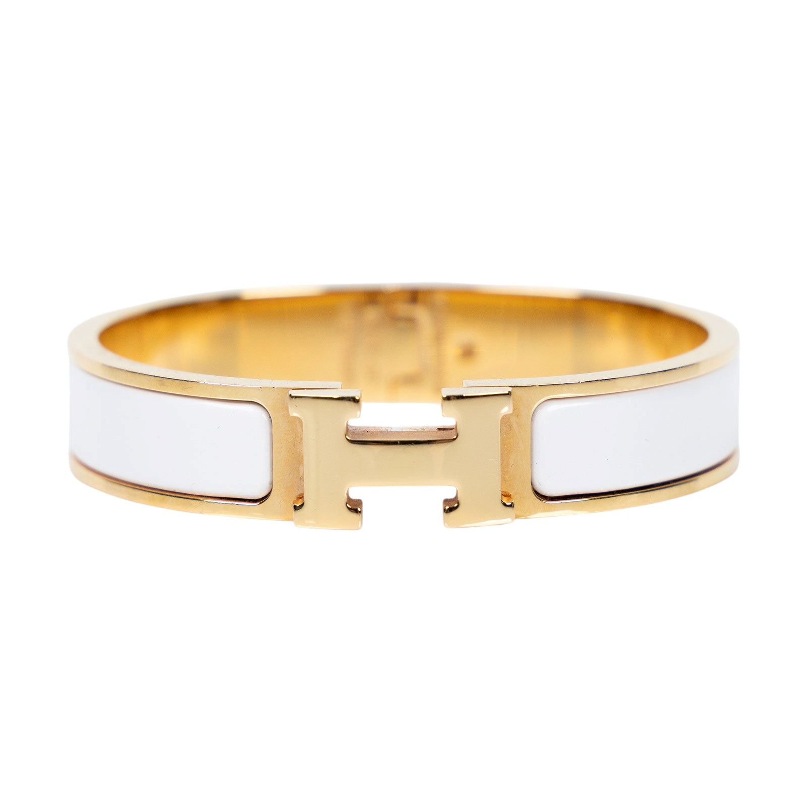 愛馬仕 Hermès Clic H GM 手環 白色 H700001Fv31GM SP 02 60 白/金 H CLIP 手環 原廠盒子