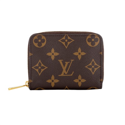 路易威登 LOUIS VUITTON 拉鏈零錢包 經典帆布 M60067 晶片款 棕原花拉鏈零錢包 防塵袋