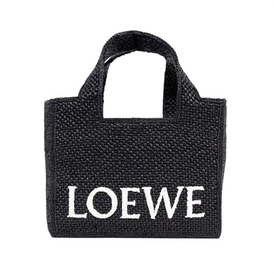 羅意威 LOEWE Small Font Tote 酒椰纖維 小型 托特包 A685B5 黑Font 小號 防塵袋