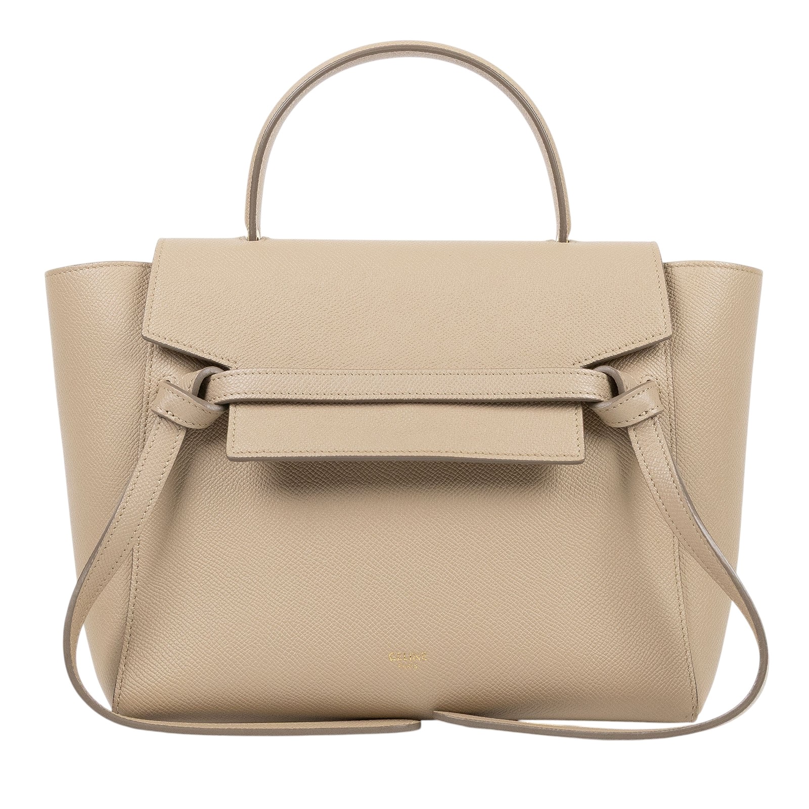 思琳 CELINE Belt 珠地小牛皮 小巧型 肩背 手提 鯰魚包  189153ZVA 奶茶鯰魚包 無附屬品