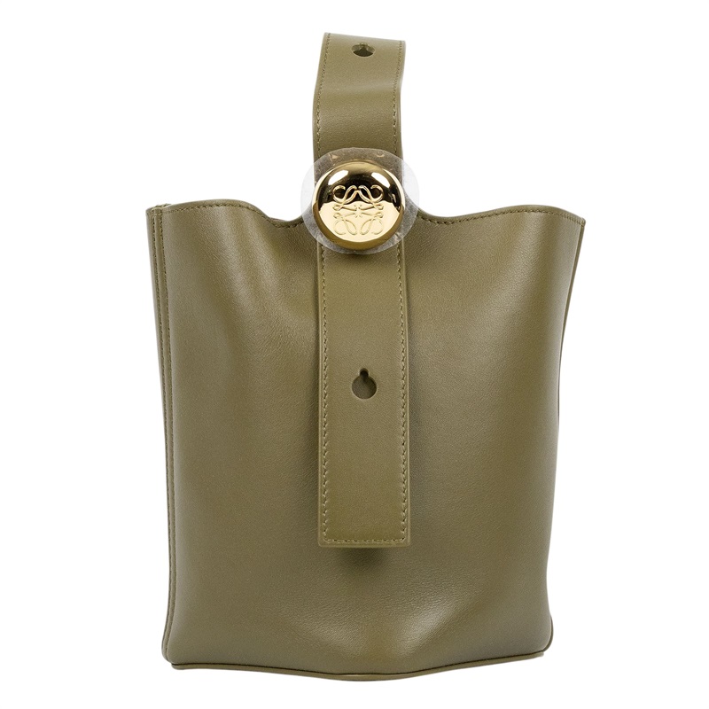 羅意威 LOEWE Mini Pebble Bucket bag 肩背 手提水桶包 AANBBBMX01 墨綠PEBBLE MINI 原廠盒子/防塵袋