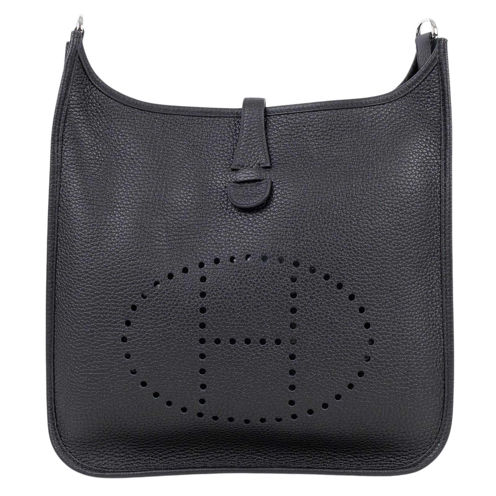 愛馬仕 Hermès Evelyne Bag 伊芙琳包 29 馬蹄型 EV29 B刻 黑EVELYNE 29 背帶/原廠盒子/防塵袋/購買證明影本