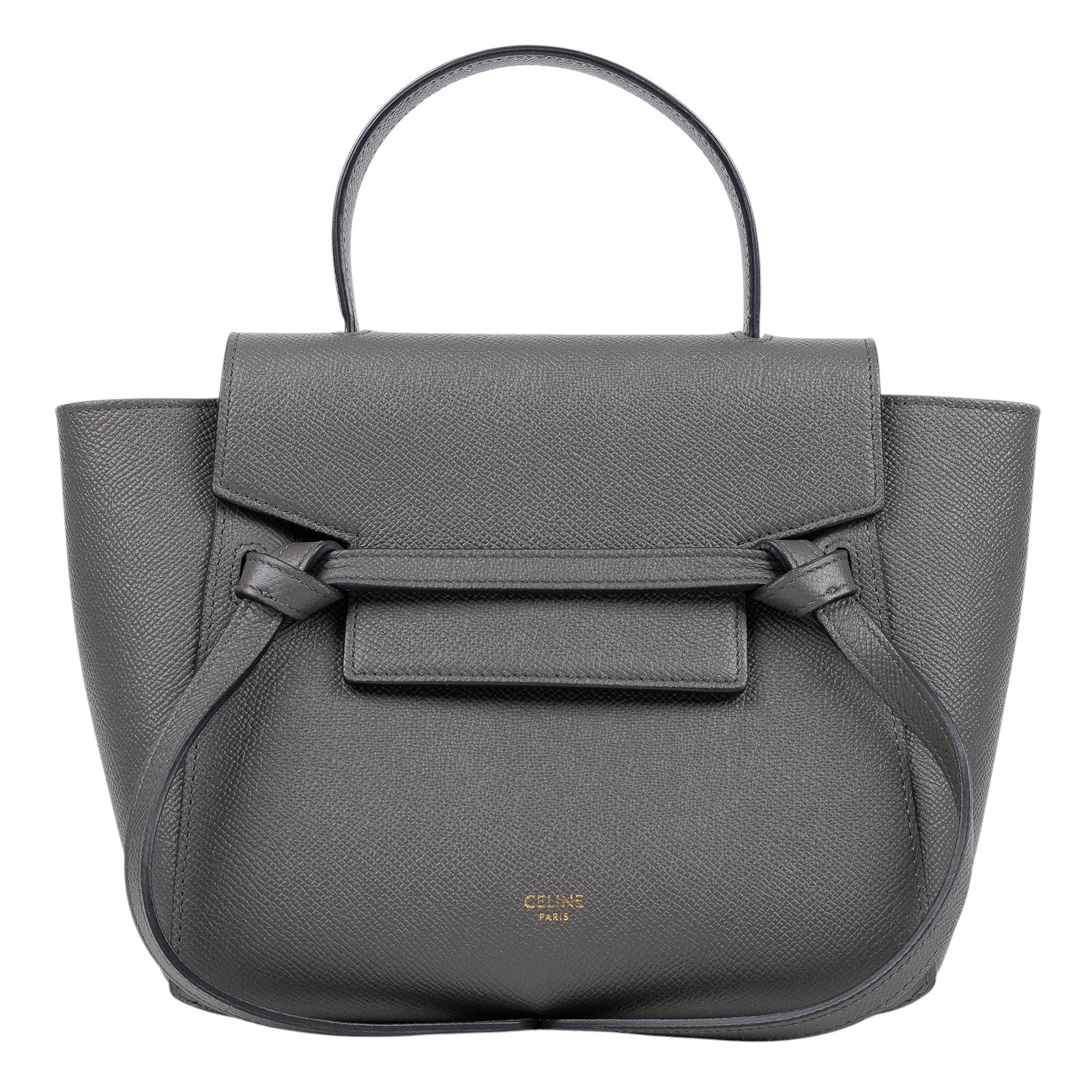 思琳 CELINE 珠地小牛皮 袖珍型 Belt 手袋 189003ZVA 深灰BELT鯰魚包 NANO 防塵袋