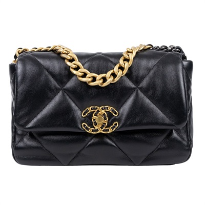 香奈兒 CHANEL 19 口蓋包 菱格紋 金銀鍊帶 手提 肩背包 AS1160 B04852 晶片款 黑金19包 26CM 原廠盒子/防塵袋/發票