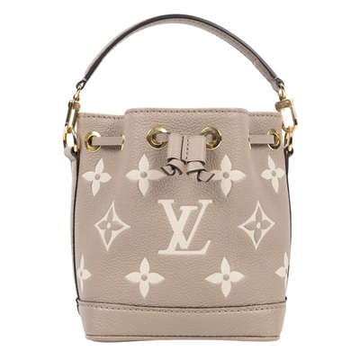 路易威登 LOUIS VUITTON Nano Noé 束口水桶包 Tourterelle 灰色 Cream色 M46291 晶片款  防塵袋