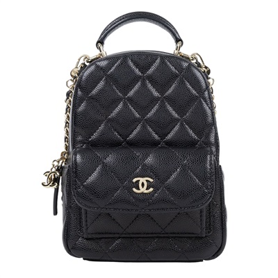 香奈兒 CHANEL 經典 迷你 後背包 AP3753 B10583 晶片款 黑金荔枝迷你後背包 原廠盒子/防塵袋/購買證明