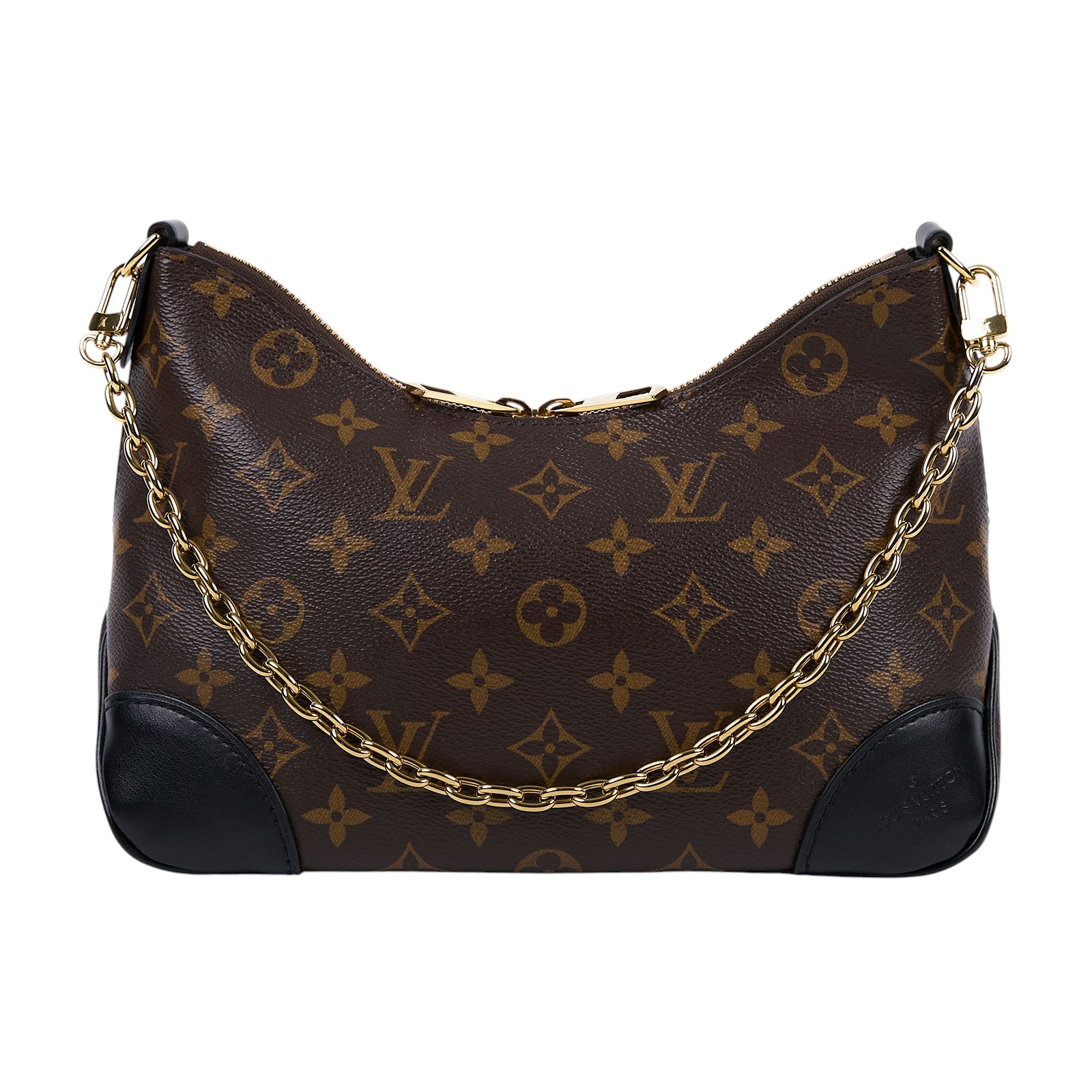路易威登 LOUIS VUITTON Boulogne 黑色 牛角包 手提 斜肩背包 M45831 晶片款 原花Boulogne PM 原廠盒子/防塵袋