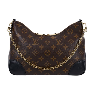 路易威登 LOUIS VUITTON Boulogne 黑色 牛角包 手提 斜肩背包 M45831 晶片款 原花Boulogne PM 原廠盒子/防塵袋