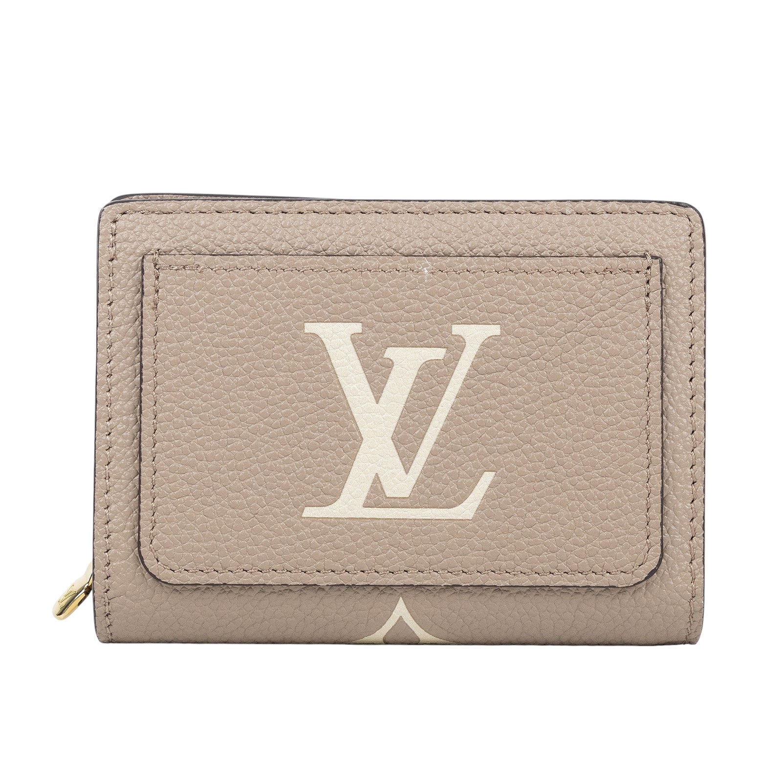 路易威登 LOUIS VUITTON Cléa 柔軟粒面壓花牛皮 錢包 短夾 淺灰 米色 M82370 晶片款  原廠盒子/防塵袋/購買證明